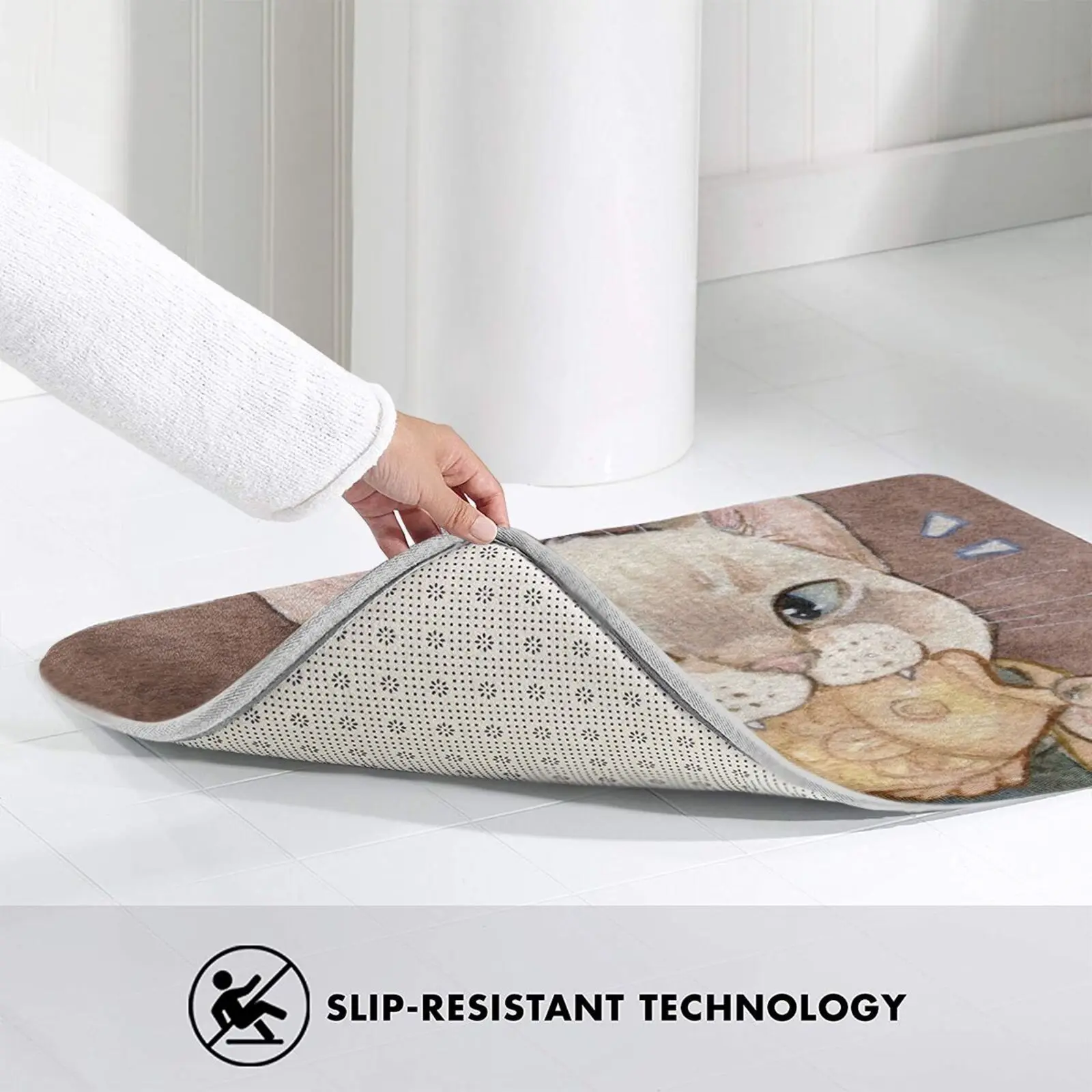 Taiyaki ковер в форме кошки коврик мягкий нескользящий десерт кошка акварель