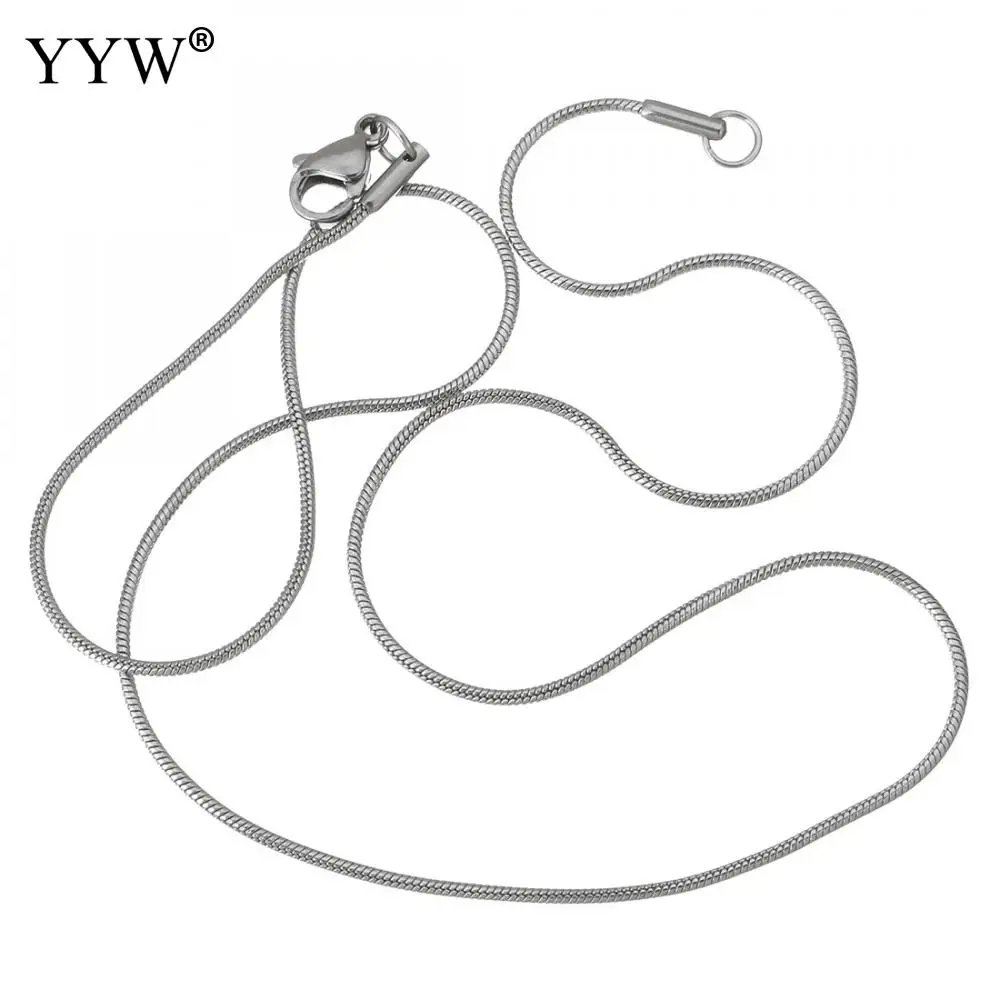 10 шт./лот 1 2 мм нержавеющая сталь цепочка-змейка ожерелье унисекс цельное с