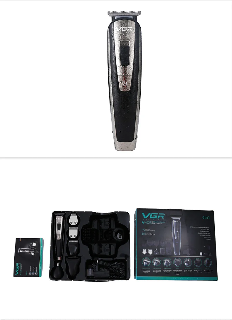 VGR 5-в-1 машинка для стрижки волос носу очиститель Бритва очищающее средство