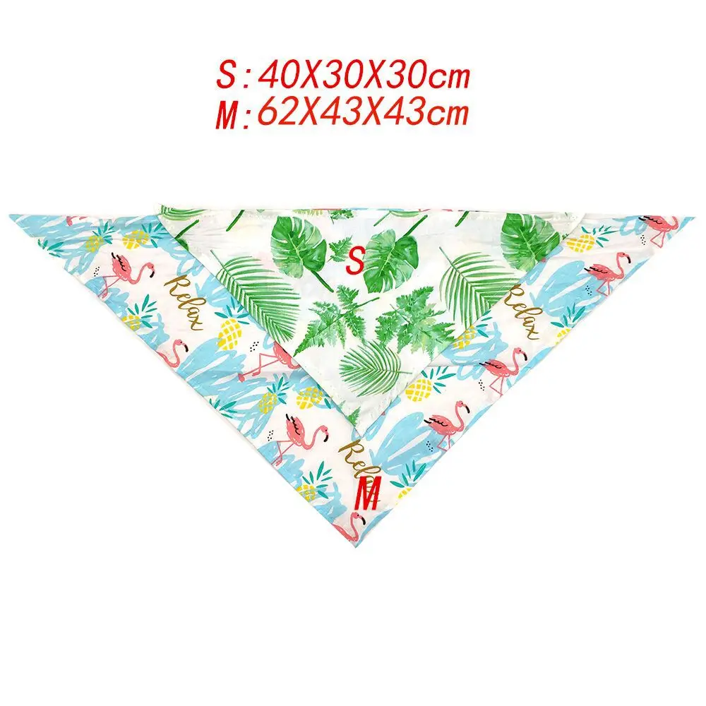 

5pcs/set Flamingo Print Pet Dog Bandana Small Dog Cat Scarf Adjustable Cotton Dog Bibs Summer Pet Dog Grooming Accessories S/M