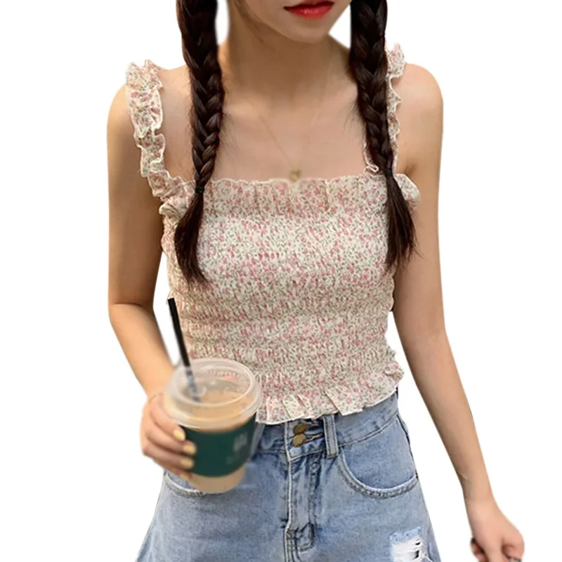 

Летний корейский стиль с принтом «сердечки» для маленькой девочки топы с бретельками и Для женщин нижнее белье плиссированное платье из ши...