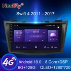 NaviFly 7862 Carplay GPS Android все в одном автомобиль интеллектуальная система радио мультимедиа видео плеер для Suzuki Swift 4 2011 - 2017