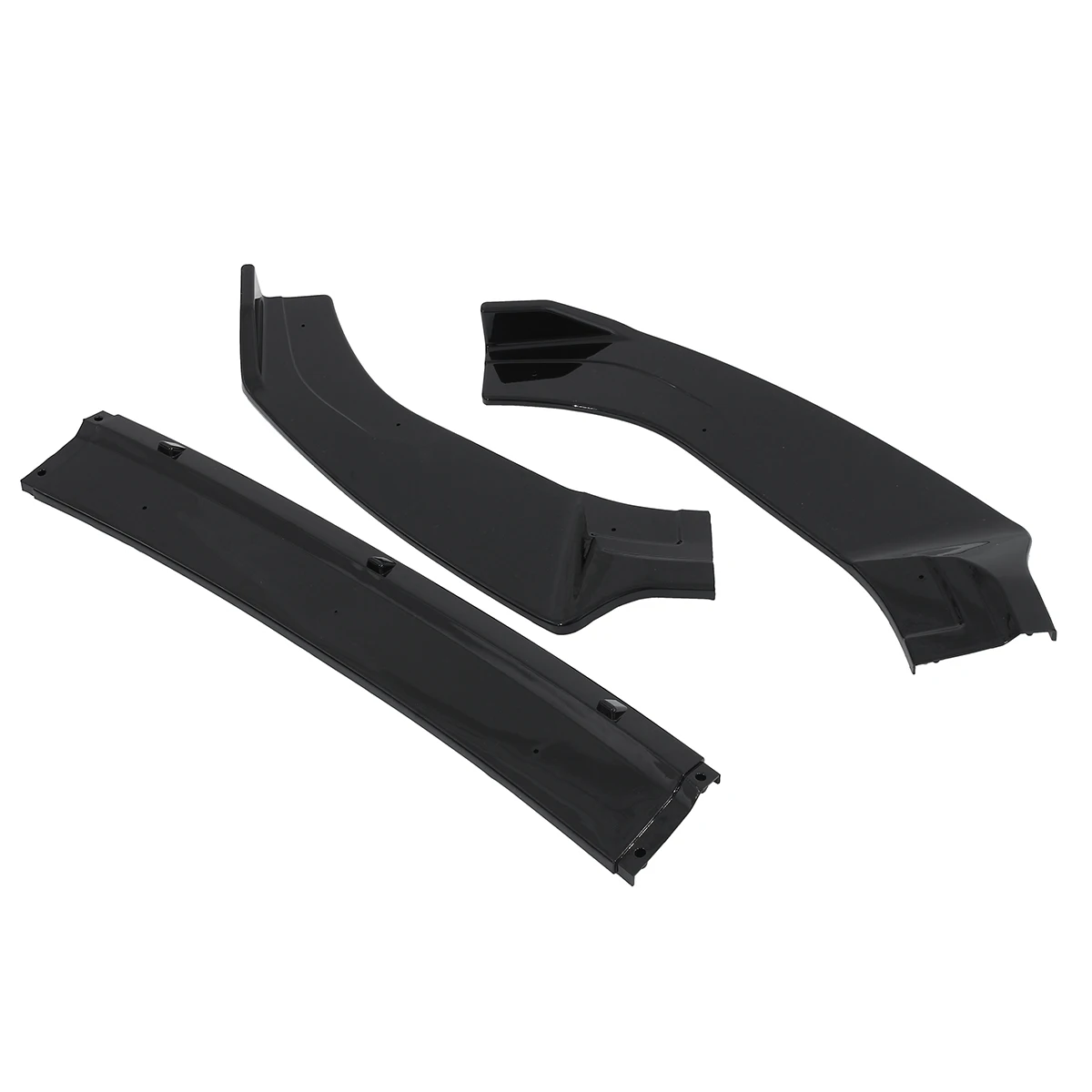 Глянцевый черный разветвитель переднего бампера для автомобиля 3 шт. накладка на