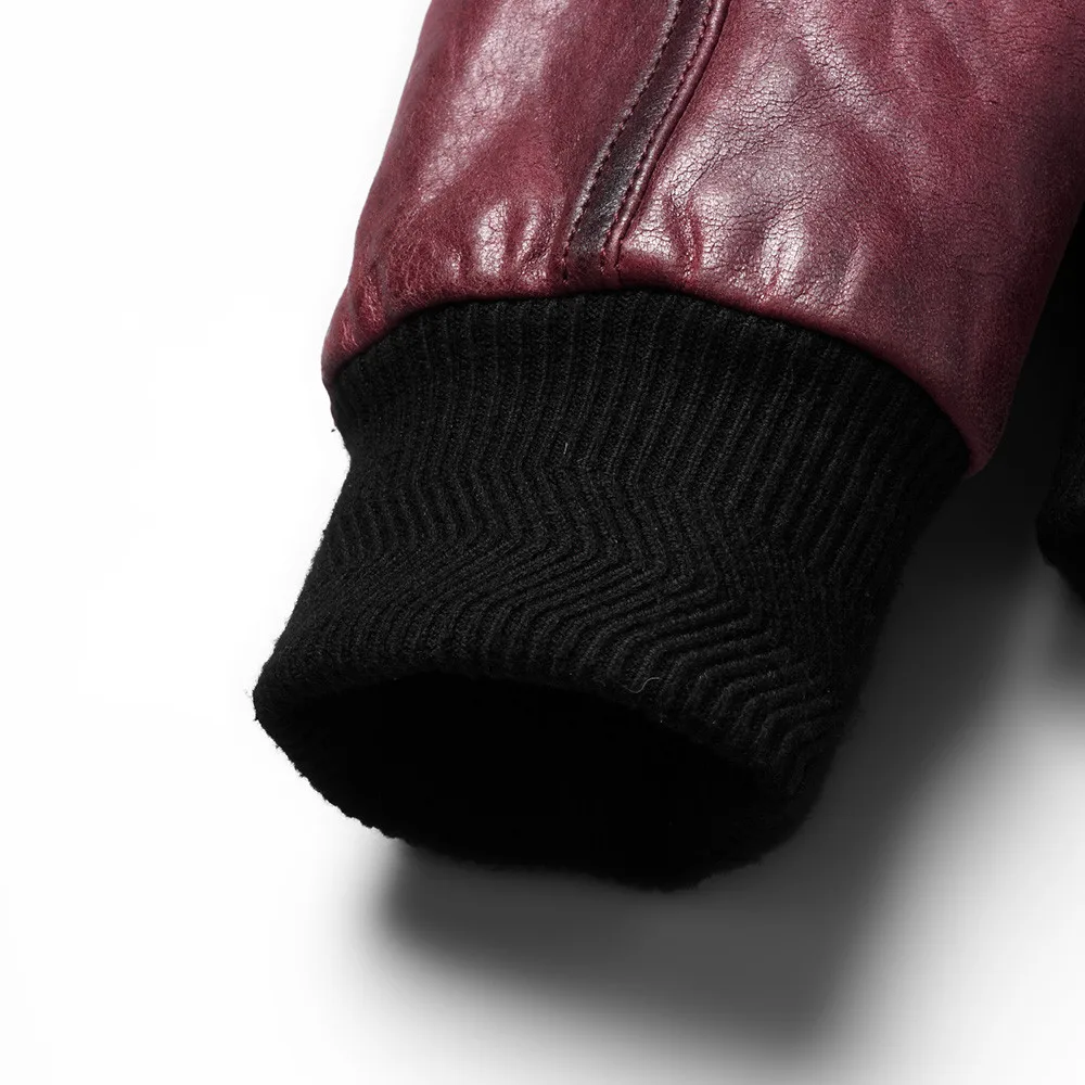 

Genuine Autumn Leather Winter Jacket Men Lamb Fur Collar Sheepskin Coat Motorcycle Jackets F-HH-2975 MY1182