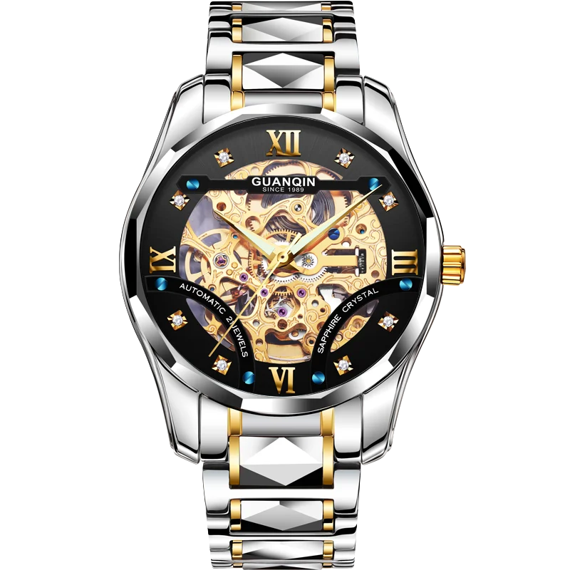 

GUANQIN Relogio Masculino Automatic Sapphire Mechanical Men Watch Waterproof Tungsten Steel Wristwatch otomatik erkek saat Clock