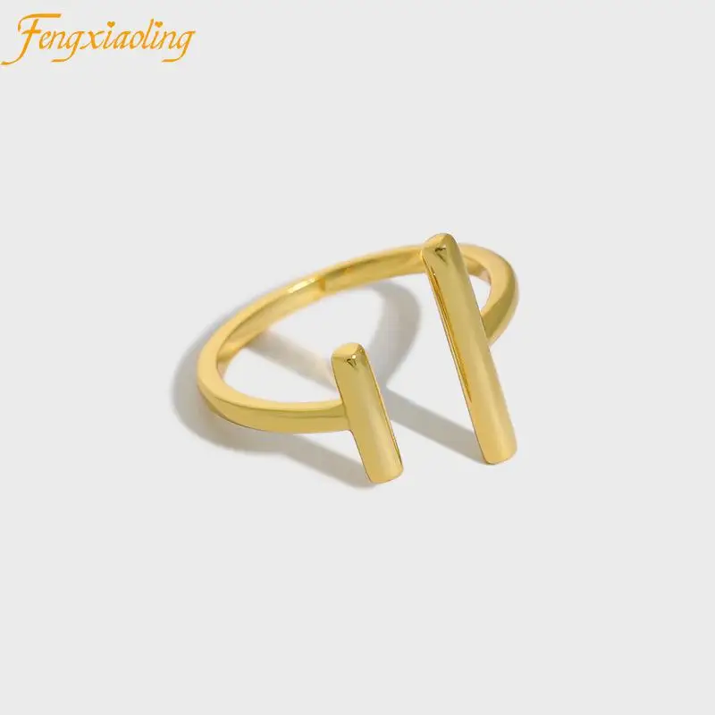 

Женское кольцо с геометрическими линиями Fengxiaoling, 100% 925 пробы, серебряные, вечерние, Изящные Ювелирные изделия, подарок на 2021