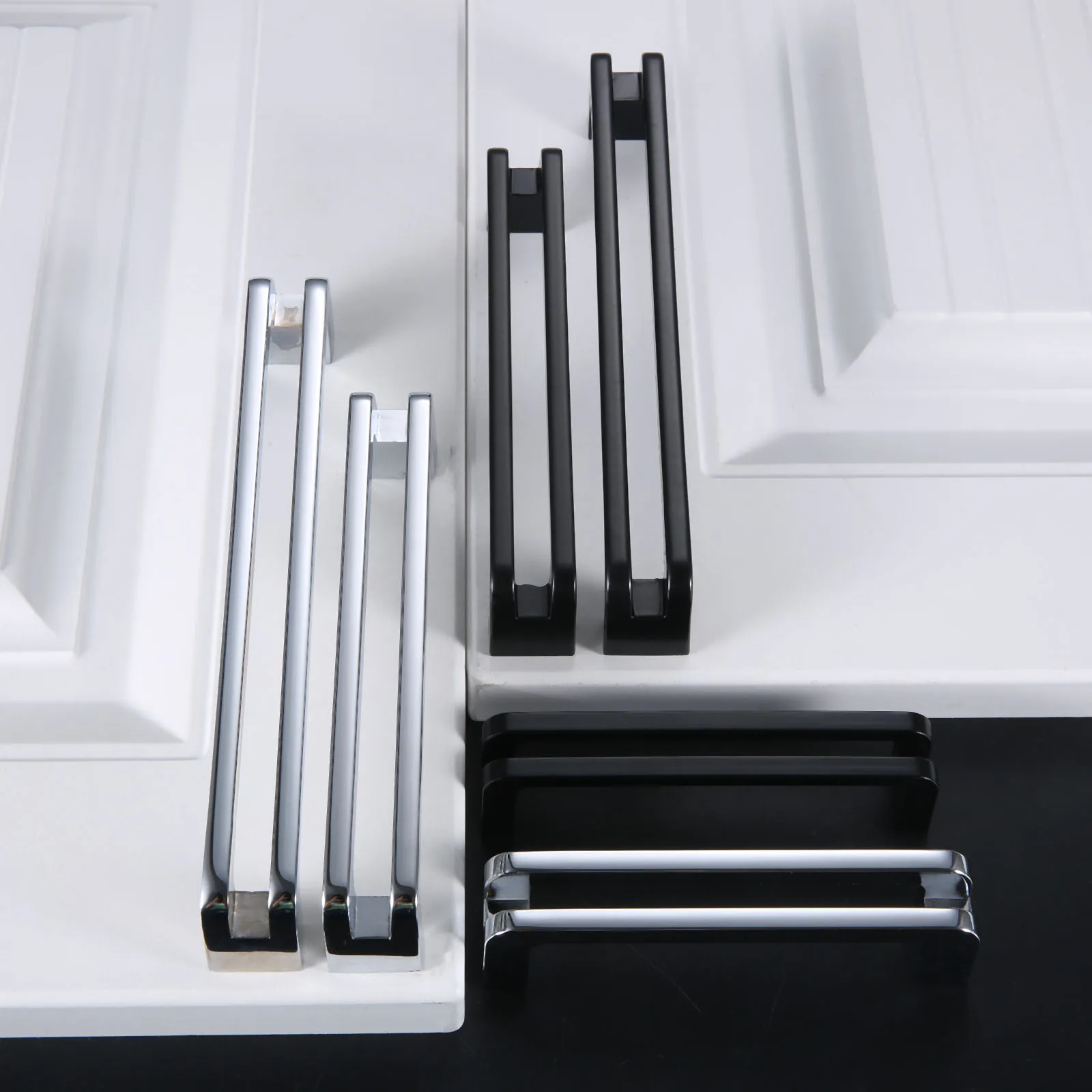 Китайская двойная дверь черная полая ручка для книжного шкафа мебельная