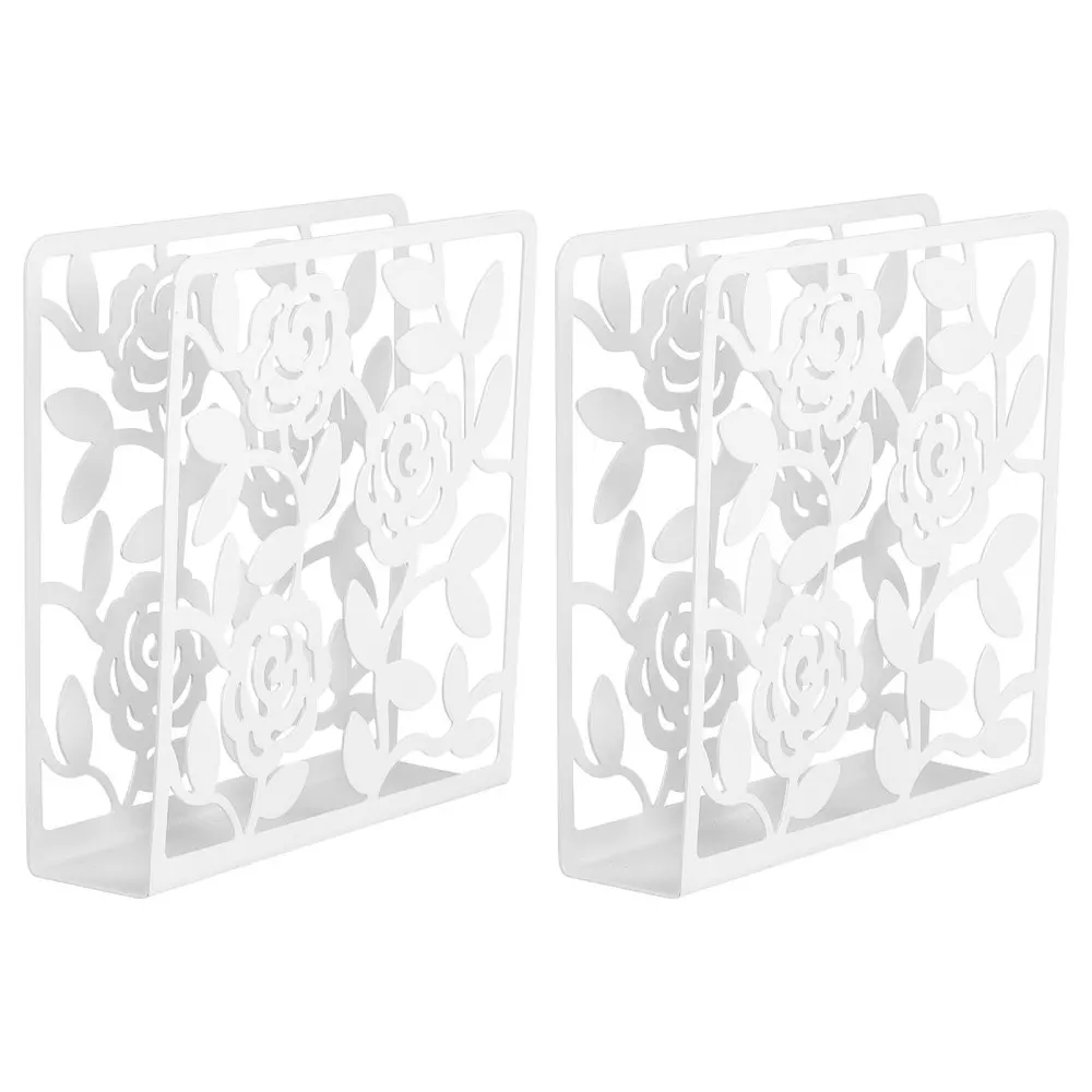 

2Pcs Iron Bookend Creative Book Stopper Hollow out Bookend for Office Home