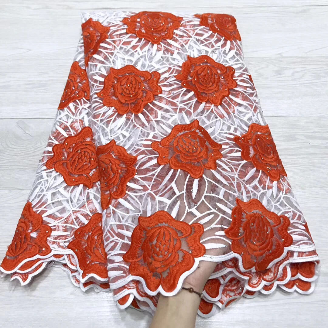 

Розовый 2019 африканский тюль с Бисером кружевная ткань высокое качество кружевной материал сетка французская вышивка Нигерия кружевная тка...