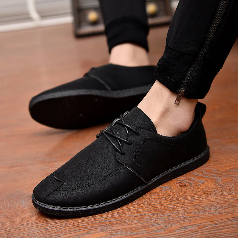 Кроссовки мужские из натуральной кожи матовые повседневные лоферы в стиле ретро