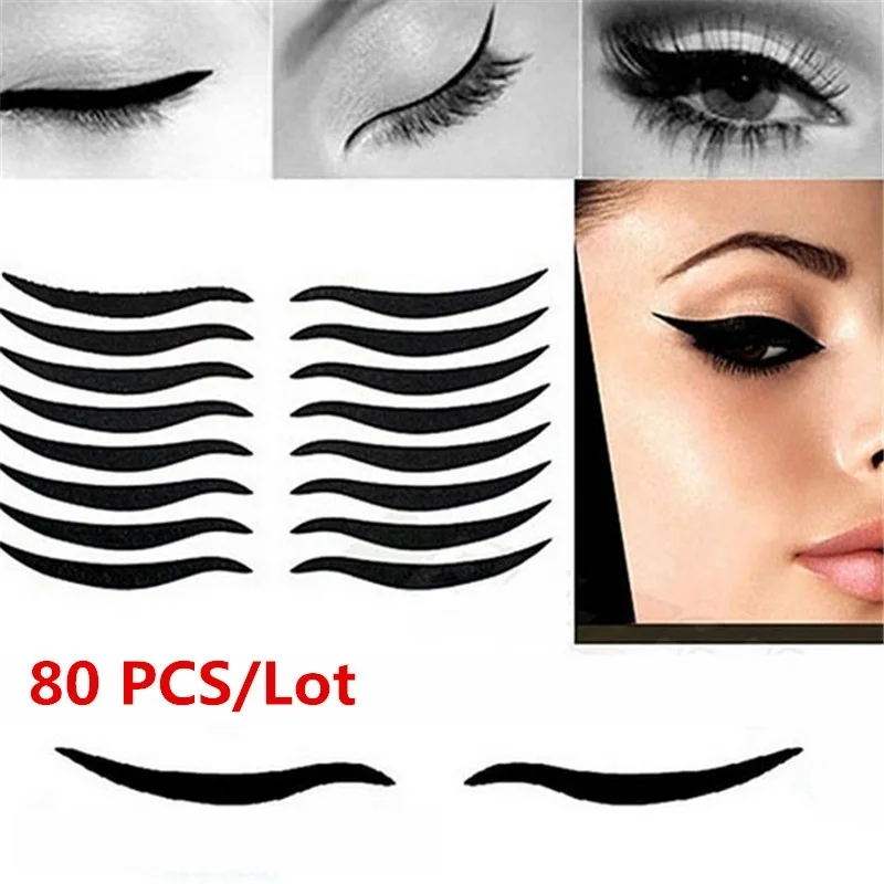 

80 PCS/Lot Makeup Eyelid Tools Sexy Cat Style Eyeliner Sticker Tape Beauty Cosmetics Makeup Tool Comestic Decoration For Eyes