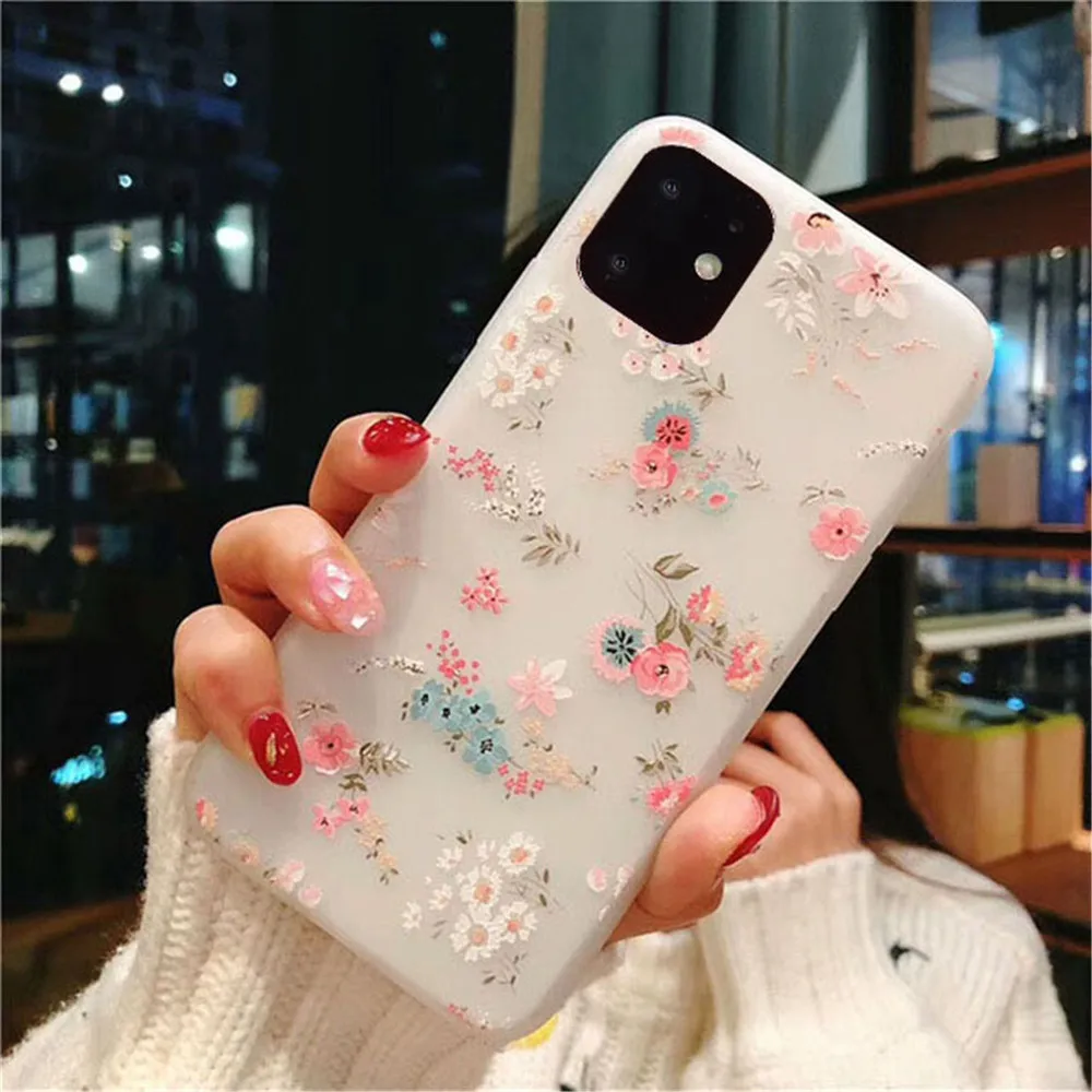 Чехол для Samsung Galaxy A50 A50S A30S мягкий роскошный цветочный чехол с милым сердцем A30 A20 A10