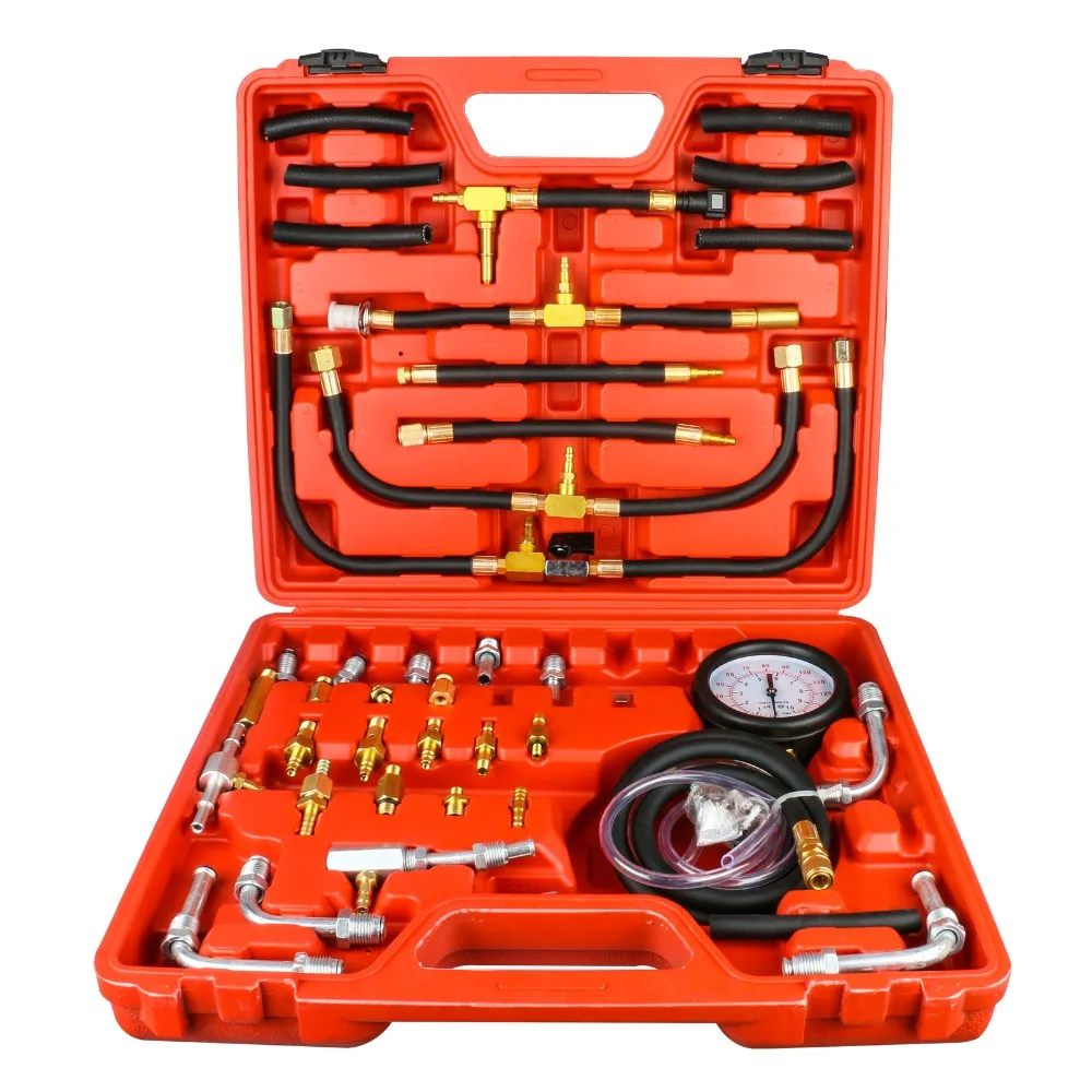 

TU-443 Universal Car Fuel Diesel Pressure Tester Gasline Injector Pump Pressure Gauge Kit Fuel Pressure Tester 0-140PSI