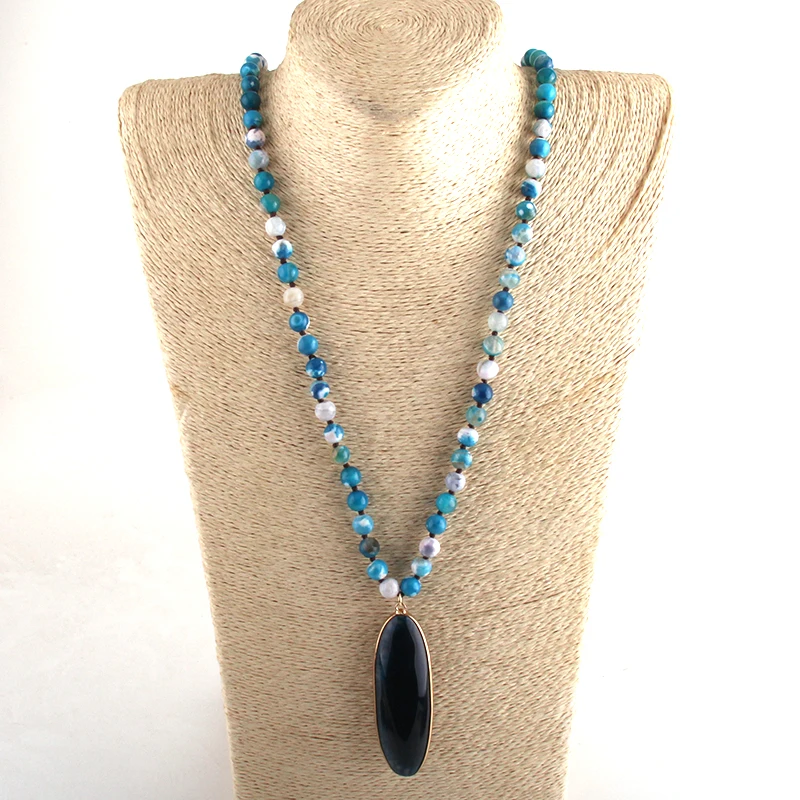 RH модные ювелирные изделия из бисера Камни длинные завязанные полудрагоценные