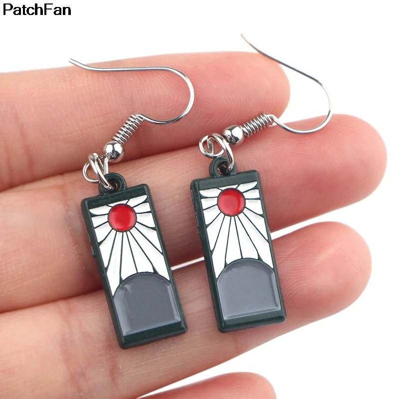 

12pairs/lot Patchfan Anime charm Dangle Earring enamel Zinc creative party favor women Souvenir present jewelry A2639