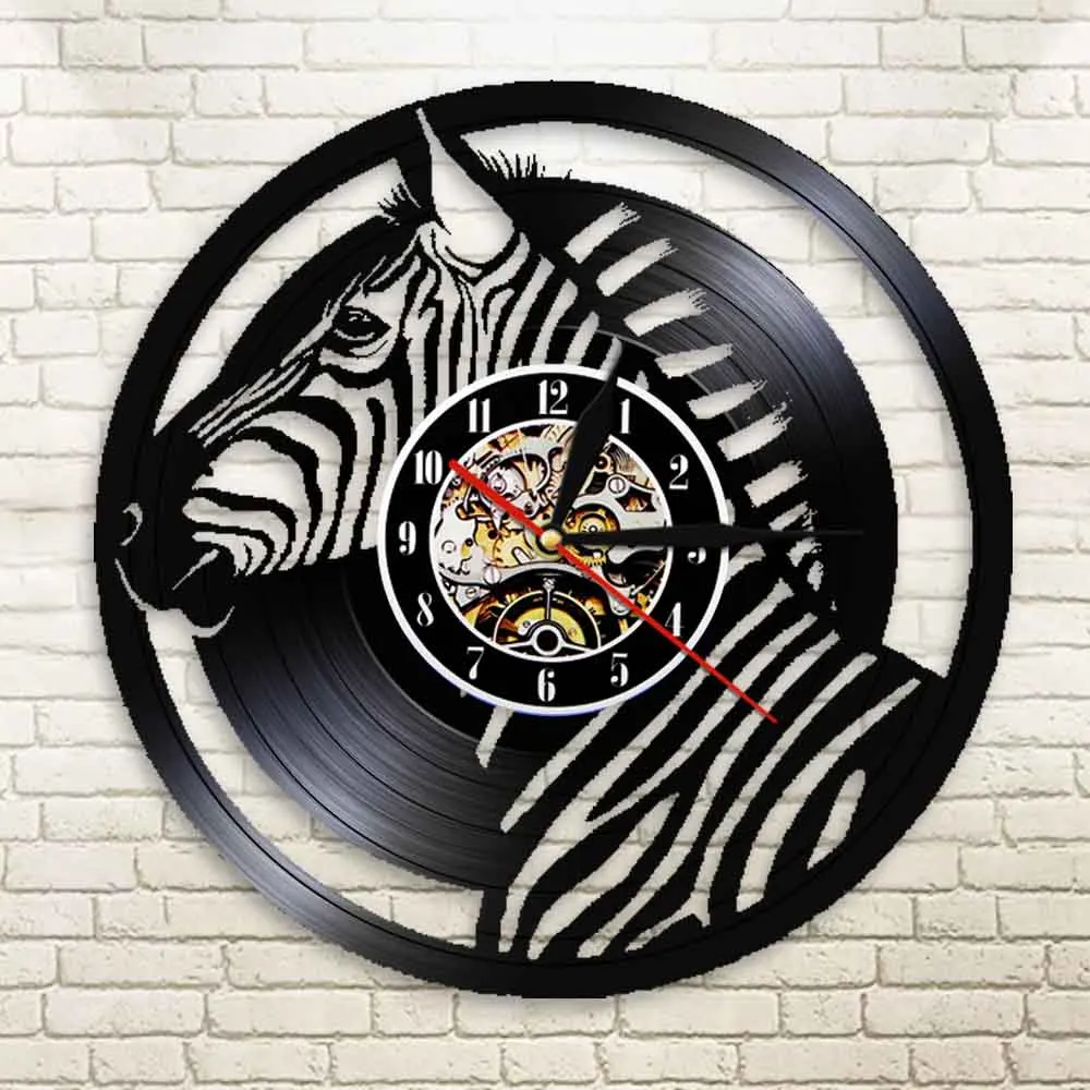 Настенные часы в стиле сафари с изображением зебры тихие кварцевые наручные