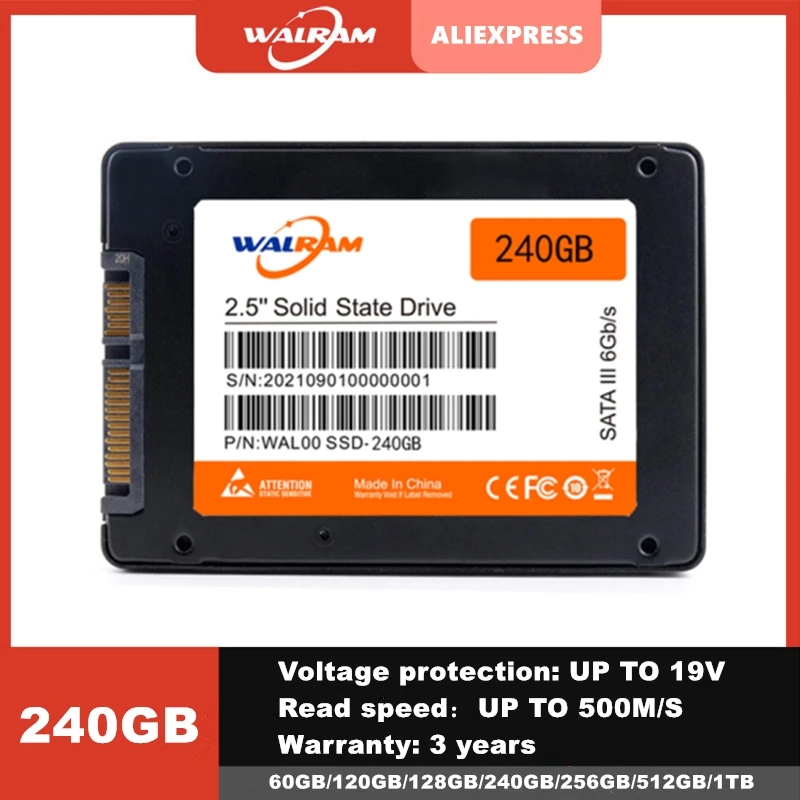 Твердотельный накопитель WALRAM SSD 120 ГБ 128 240 2 5 480 ssd 960 256 512 ТБ жесткий диск для
