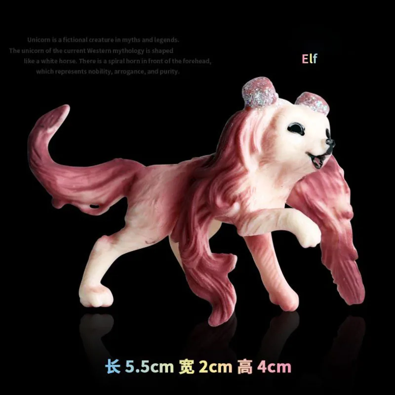 

New Collection Static Simulation Animal Model Mythical Unicorn Red Elf Plastic Toy For Children Holiday Gifts