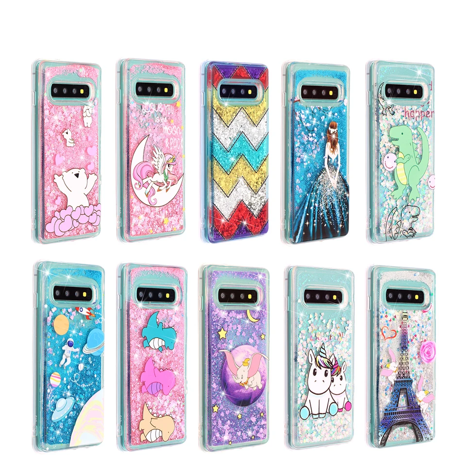 Мягкий ТПУ силиконовый чехол для телефона с блестками и жидким песком Samsung Galaxy S8 S9