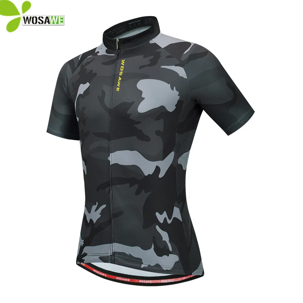 WOSAWE Летняя мужская велосипедная Джерси с коротким рукавом облегающие рубашки