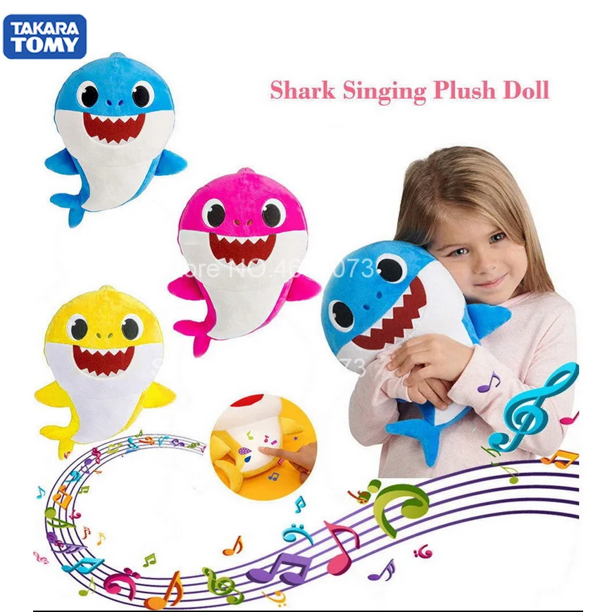 

Baby Singing Plush Toys Sharks Soft Music Sound Doll Stuffed Kawaii Cute Plush Toys Singing English Song for Kids