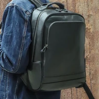 new leather mens backpack large capacity business travel computer bag mens fashion simple cow leather bag