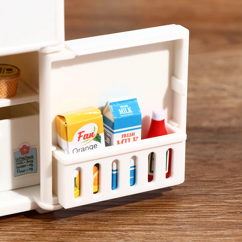 

16Pcs/Set 9*5*4cm Doll House Freezer Model White Refrigerator Accessories Kitchen Furniture Toy