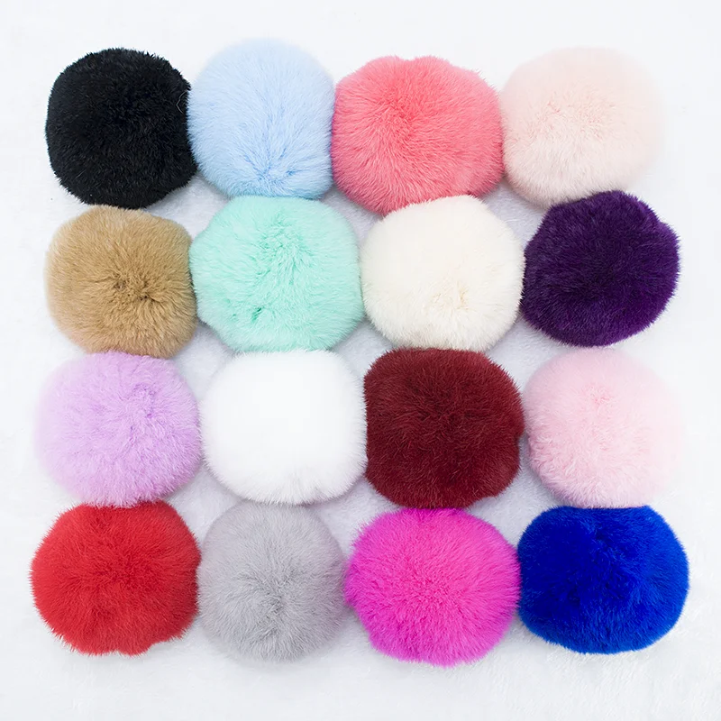 

1PC 73*64mm Women keychains Fur ball pom pom Keychain Soft Rabbit Fur Keyring for Car Bag Pendant Jewelry