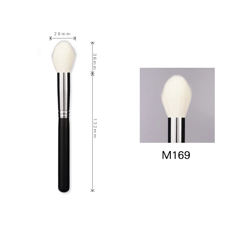 Профессиональные кисти для макияжа натурального козьего волоса конский волос Синтетические волокна Пудра Тени для век кисть, косметические инструменты для макияжа - Handle Color: M169