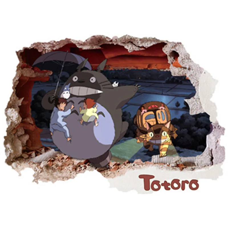 В виде любимого героя Аниме животных Тоторо 3d сломанной виниловые настенные