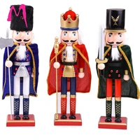 mgt 38cm wooden soldier doll nutcracker with four kingdom fairy tale characters ornaments home decoration crafts christmas gifts