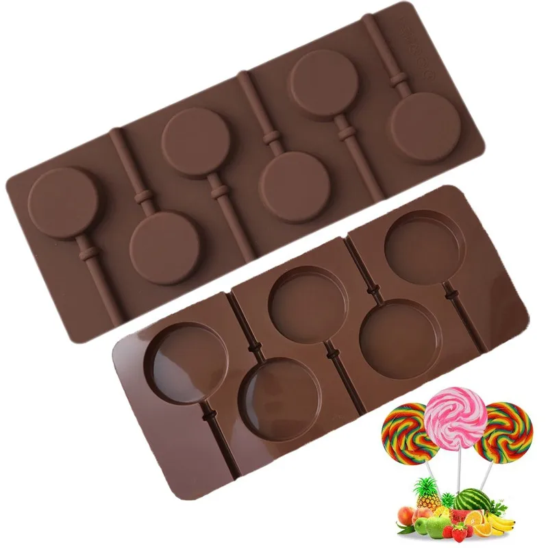 

DIY Lollipop Silicone Mold Round Chocolate Decoration Cake Pastry Candy Baking Tool Supplies Kitchen Baking Soap Jelly Mold
