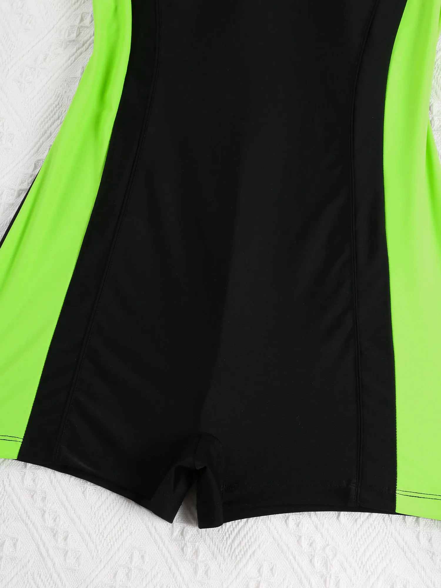 1pcs Women Summer Swimwear Rash Guard Sport Scoop Neck Boyshort Quick Dry Swimsuit Wetsuit Racerback Athletic Bathing Suit