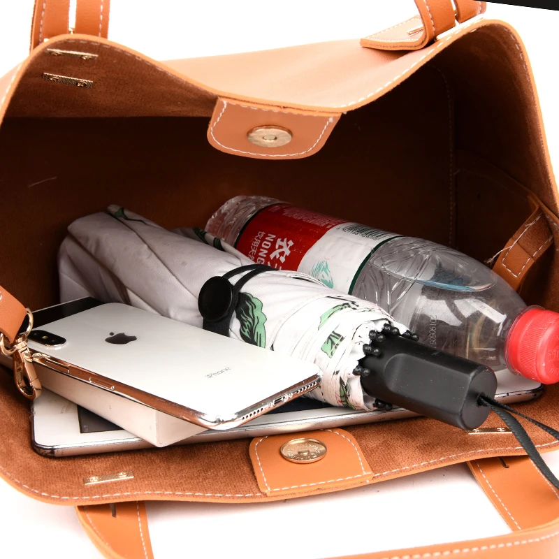 

New 2sets Leather bags Large Capacity Women Shoulder Messenger Bag Handbag Famous Big Bag Designer Handbags High Quality Sac