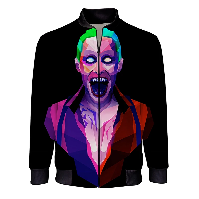 

2020 New Fashion Jackets Men's Casual Stand Colla Zipper Bomber Jacket JOKER 3D Printed Streetwear Clothing Male Trendy Clothes