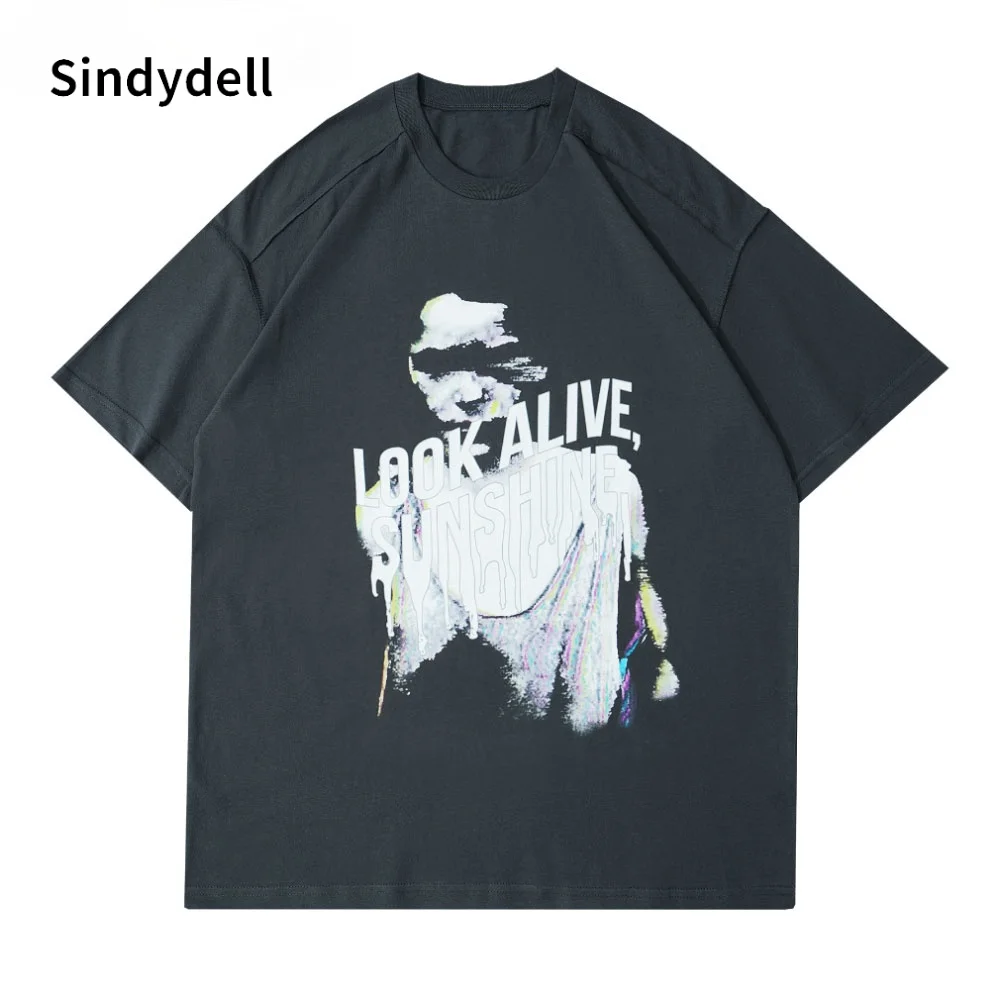 

Sindydell Tees Shirts Streetwear Hip Hop Creative Print Oversized T-shirts Harajuku Hipster Punk Rock Gothic Korte Mouw Tee Tops