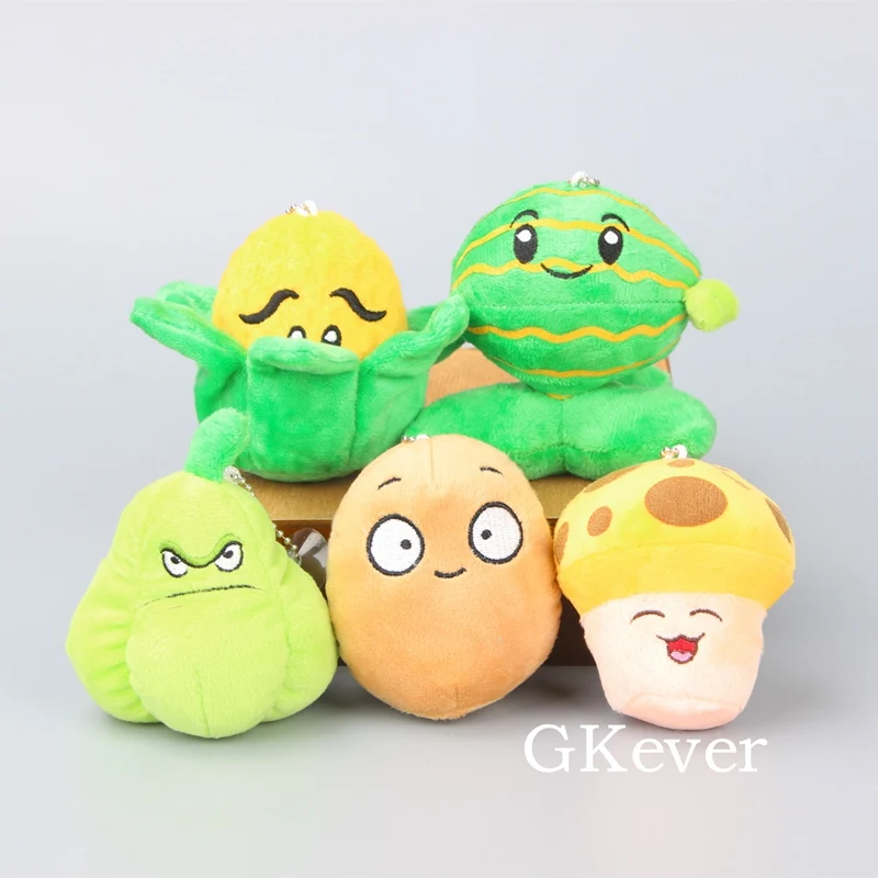 

14 pcs/set Plants vs Zombies keychain pendant Plush Toys Soft Stuffed animals toy Children girl baby kid Christmas Birthday Gift