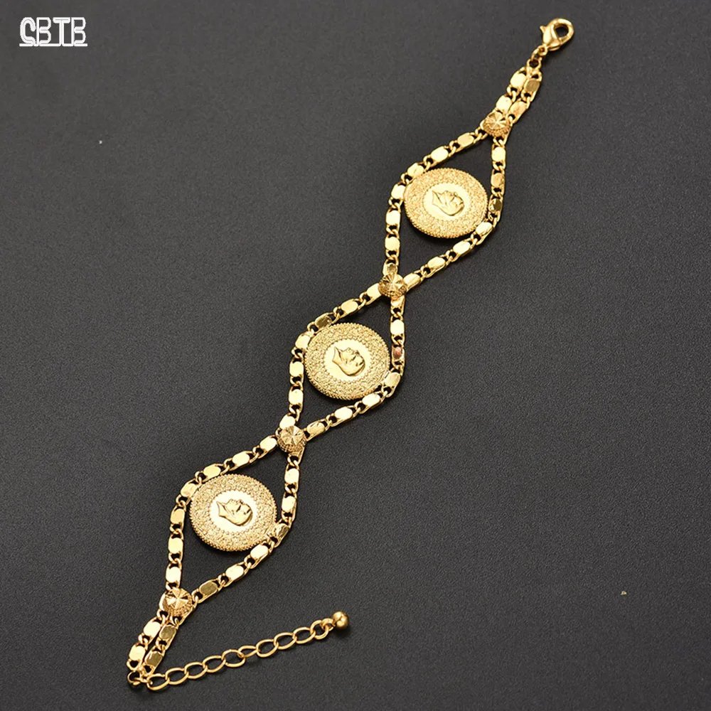 

Турецкий женские Интерактивная цепочка изысканный Монета браслет золотой мусульманские исламские Браслеты Аксессуары Ювелирные изделия ...