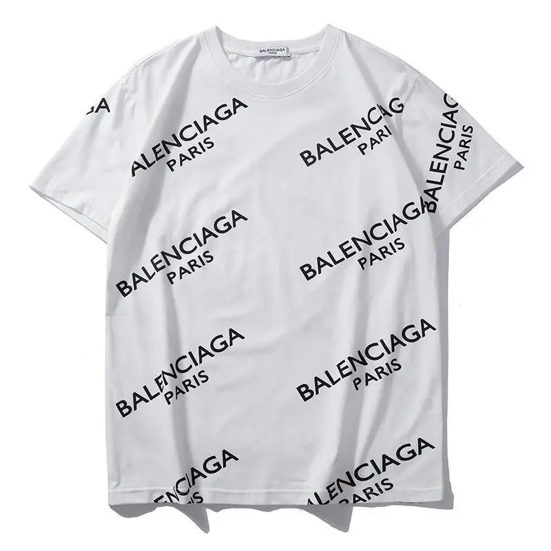 

2021 Spring and Summer Full Body Printed Letter Short Sleeve Men's and Women's Same Pure Cotton Casual Fashion Couple T-shirt