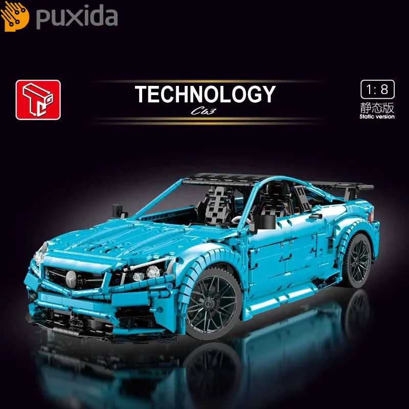 

Puxida T5002 статический синий спортивный автомобиль в сборе 4129 шт. строительные блоки Игрушечная модель для мальчиков подарок