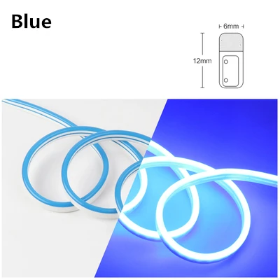 

CN 12V Led Neon Strip Light Sign Rope Flexible Tape Soft Bar Silicon Tube Waterproof White Red Green Yellow Pink Ice
