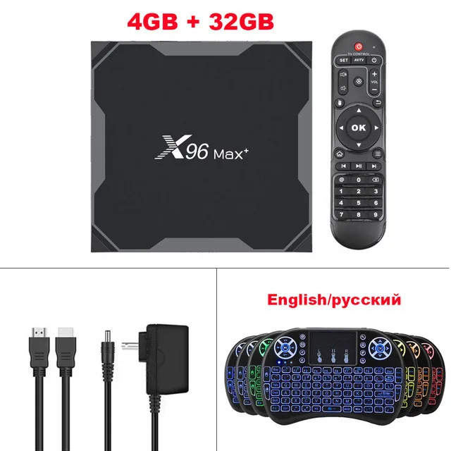 4G 32G EN i8 Backlit X96 Max tv BOX Amlogic S905X3 Android 9,0 Четырехъядерный 4G 32G/64G 2,4G& 5GHz двойной Wifi 4K HD Смарт медиаплеер телеприставка - Цвет: 4G 32G EN i8 Backlit