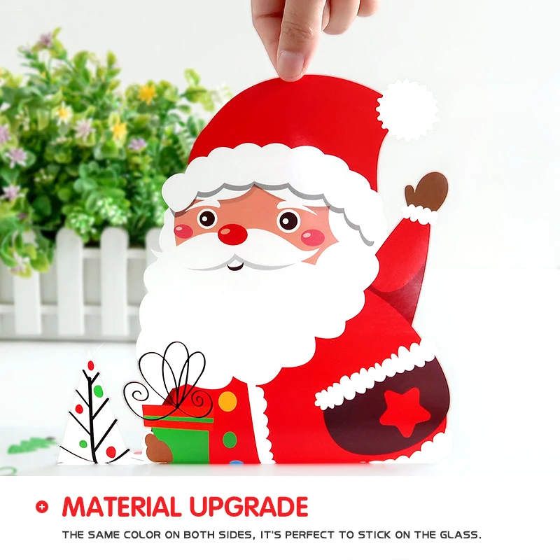 

Christmas decorations Shop Window Santa Claus Glass Wall Sticker Removable home decor Sticker Self-adhesive Holiday stickers