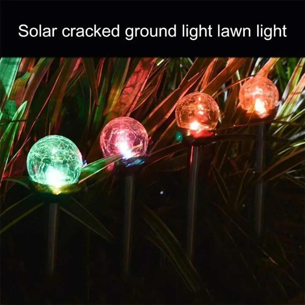 Стеклянный шар солнечные садовые светильники стеклянный с трещинами уличная