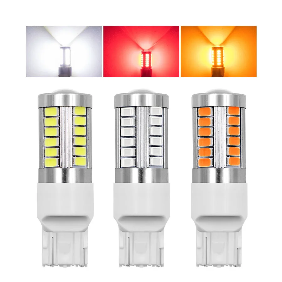 Автомобильная лампа T20 7443 Flash W21/5 Вт W3x16q 5630 5730 33SMD 12 В светодиодный задний фонарь