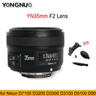 Объектив YONGNUO YN 35 мм F2.0, широкоугольный объектив с большой апертурой и автофокусом для Nikon F Mount D3200 D3400 D3100 для DLSR-камеры Canon