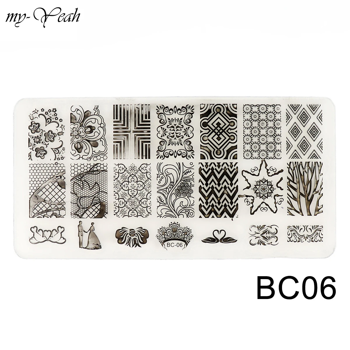 My-Yeah дизайн ногтей кружева цветок животный узор передача изображения прозрачная