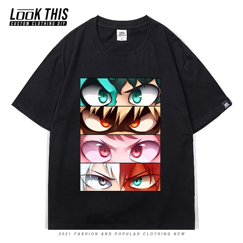 

Anime Women's T-shirt My Hero Academia Bakugou Print Female E Girl Oversized T-shirt Funny Black Tops Harajuku Streetwear Tees