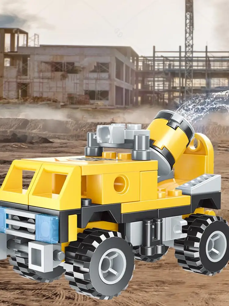 8-в-1 DIY деревянные головоломки инженерных автомобиль строительные блоки