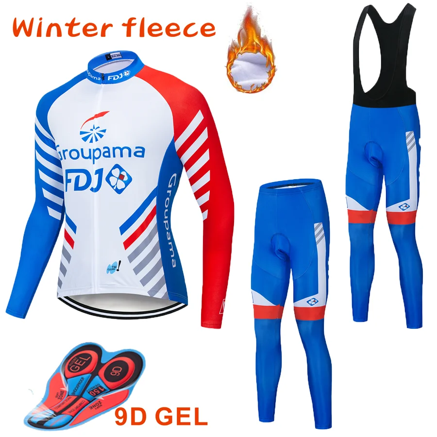 Зимняя Термальная одежда для велоспорта FDJ Pro Team мужской комплект из Джерси с